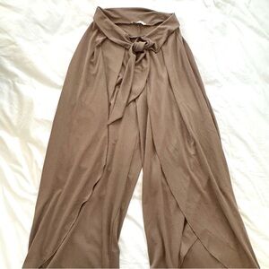 Zara Tan Wide-Leg Pants